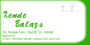 kende balazs business card